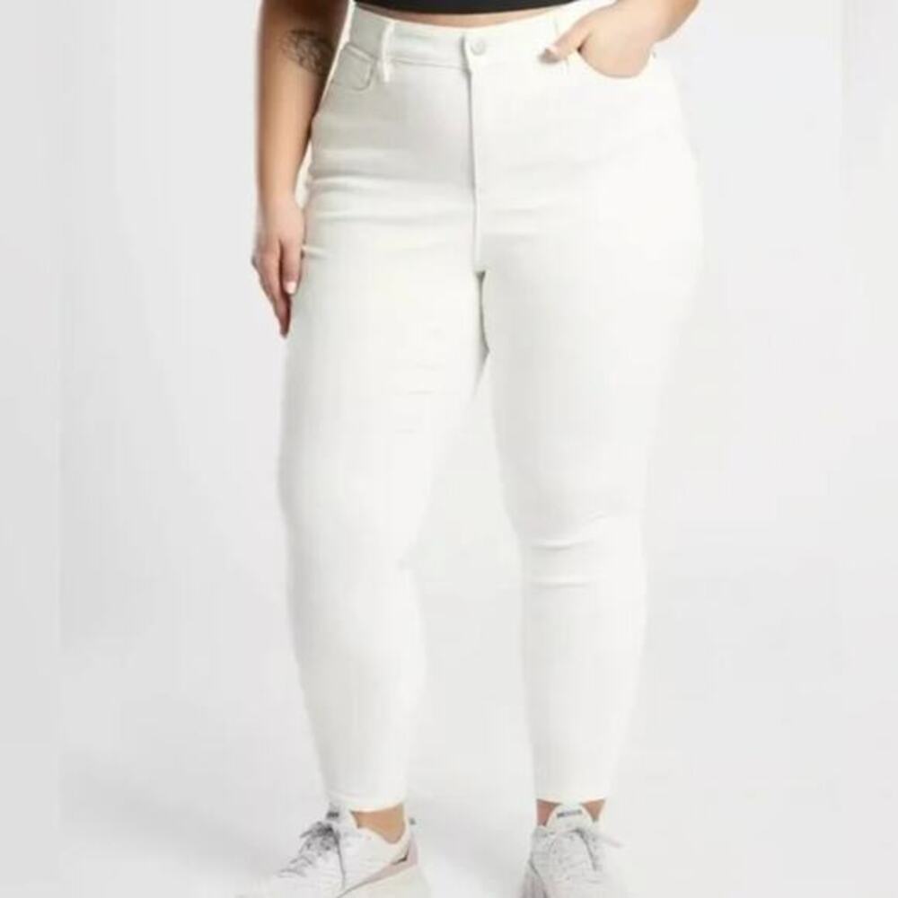 Athleta Sculptek Ultra Skinny Jean White High Rise Stretch Denim 22W 530638